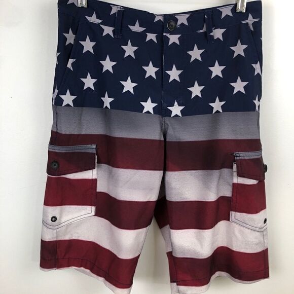 NWOT Size 29 Hawk Patriotic Board Shorts - Picture 2 of 13